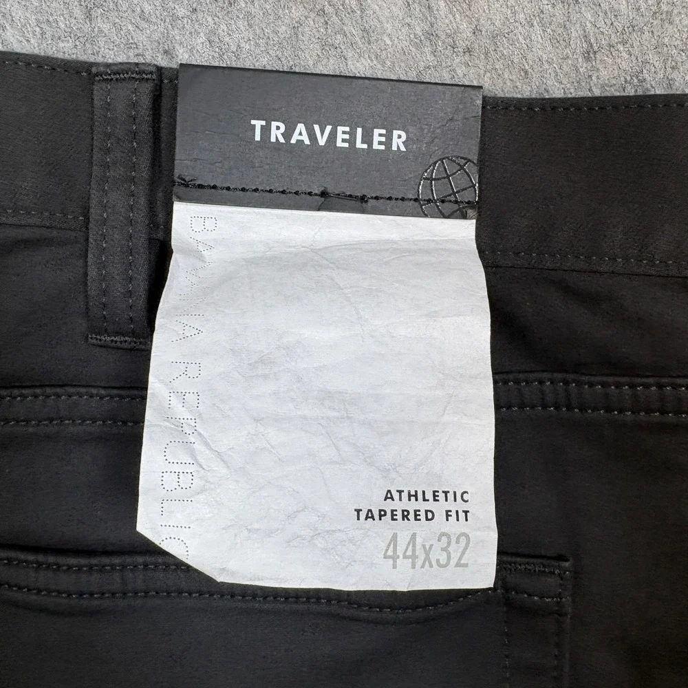 Banana Republic Traveler Pants Men's Size 44 x 32 Black Athletic Tapered Fit